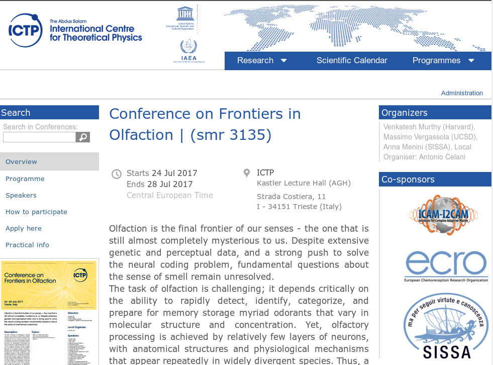 frontiers in olfaction trieste