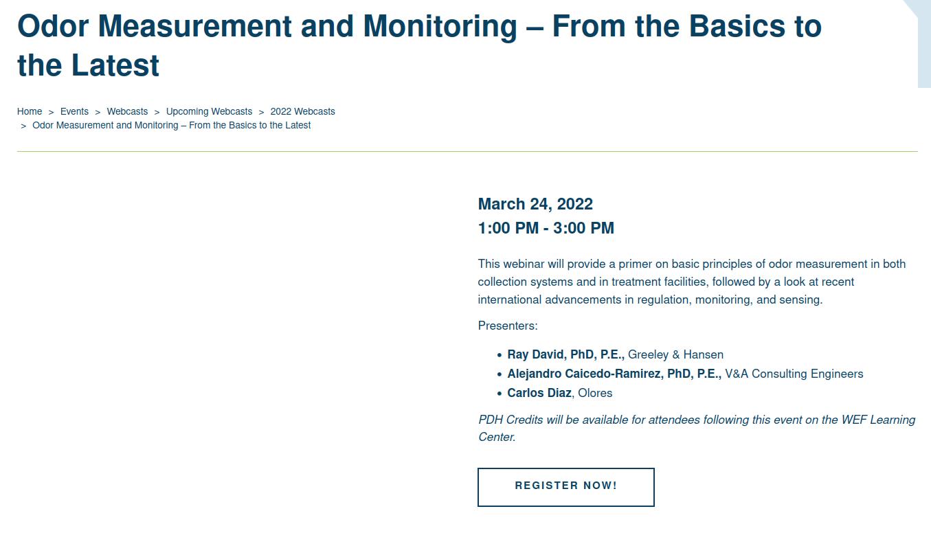 webcast WEF odors 2022